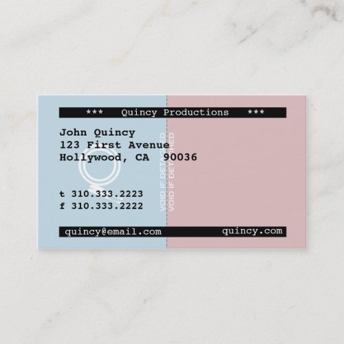 Stub Business Card Template