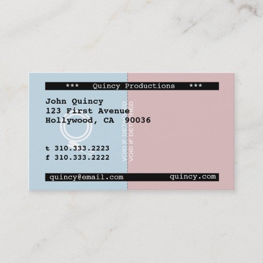 Customizable Stub Business Card Template