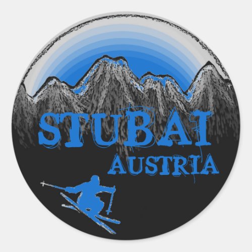 Stubai Austria blue skier stickers