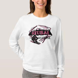 Stubai Austria ladies pink ski logo hoodie T-Shirt