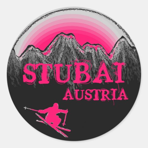 Stubai Austria pink ski stickers