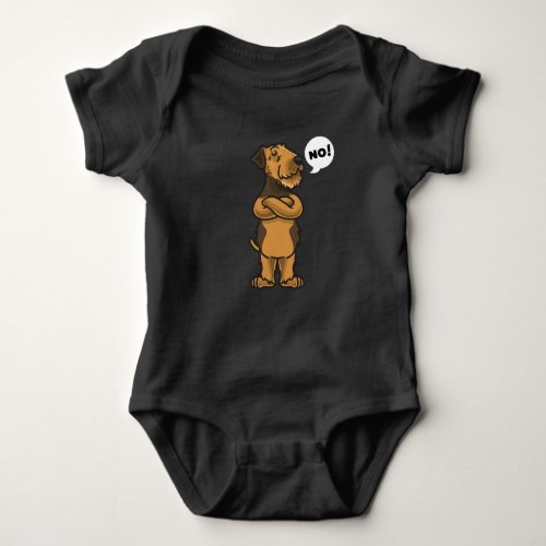 Stubborn Airedale Terrier Dog Baby Bodysuit