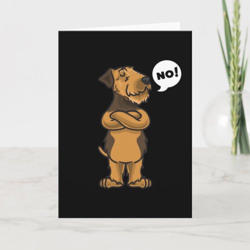 Stubborn Airedale Terrier Dog Card