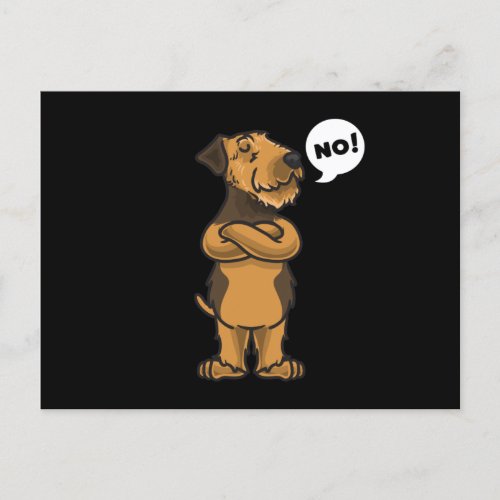 Stubborn Airedale Terrier Dog Postcard