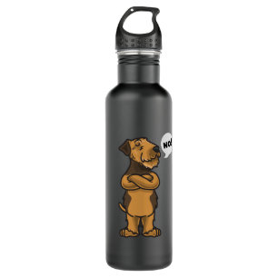 Stubborn Airedale Terrier Dog Stainless Steel Water Bottle