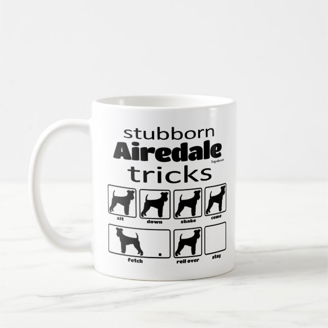 Stubborn Airedale Terrier Tricks Coffee Mug (Left)