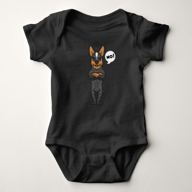 Stubborn Australian Cattle Dog funny Baby Bodysuit (Front)