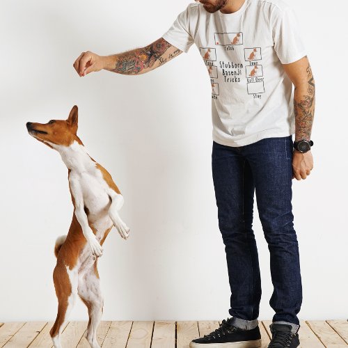 Stubborn Basenji Tricks Humor Funny Dog Red T_Shirt