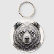Stubborn Bear Cub Keychain Art