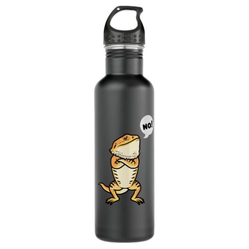 Stubborn Bearded Dragon Pogona Reptile Lizard Stainless Steel Water Bottle