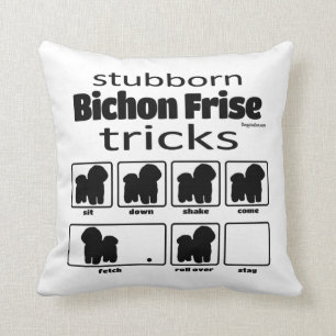 Stubborn Bichon Frise Tricks Throw Pillow