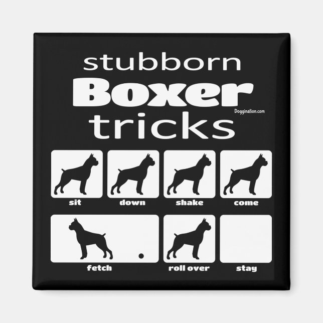 Stubborn Boxer Tricks Magnet (Front)