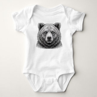 Stubborn Brown Bear Cub Baby Bodysuit Art