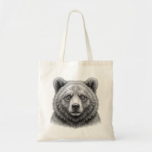 Stubborn Brown Bear Tote Bag