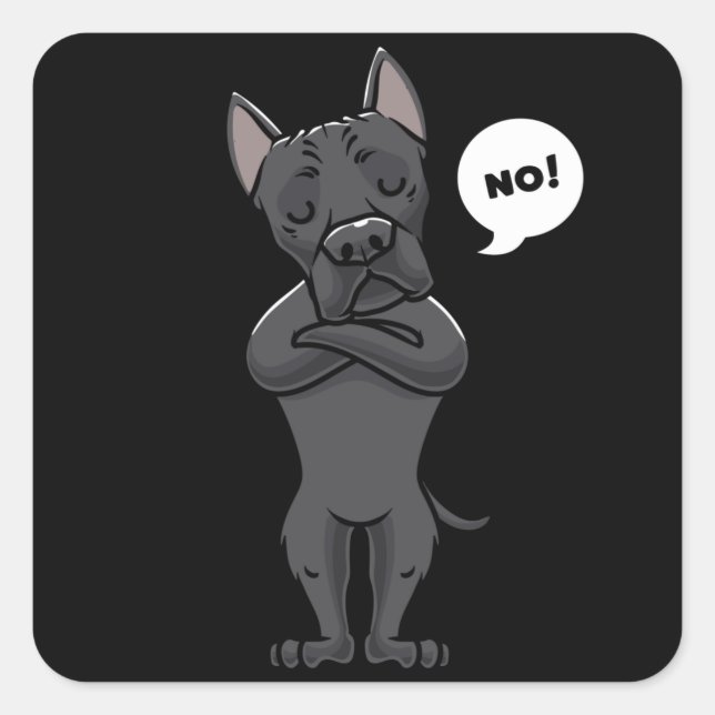 Stubborn Cane Corso Italiano Dog funny Square Sticker (Front)