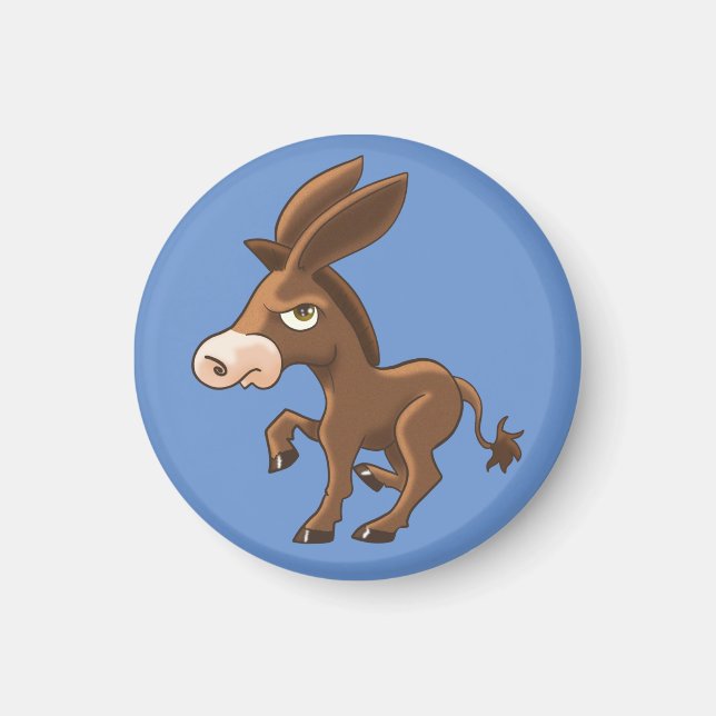 Stubborn Cartoon Donkey Magnet (Front)