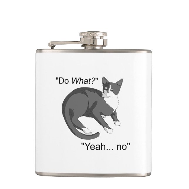 Stubborn Cat Flask (Front)
