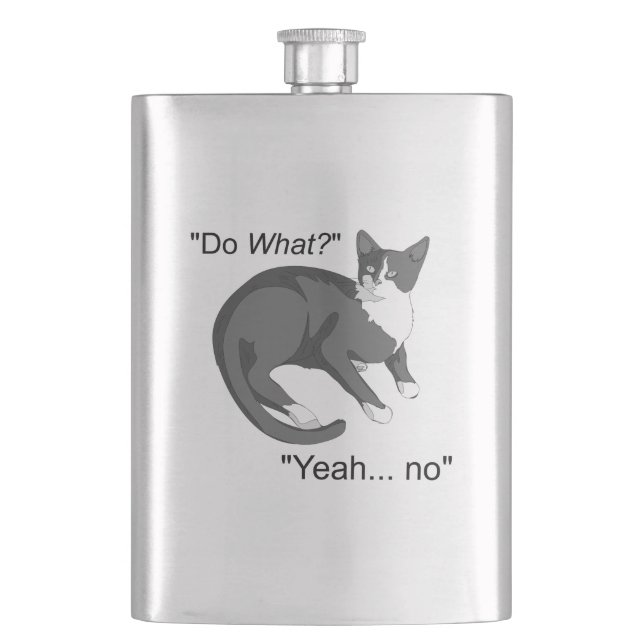 Stubborn Cat Flask (Front)