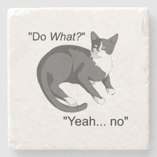Stubborn Cat Stone Coaster