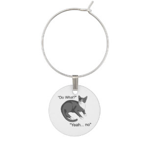 Stubborn Cat Wine Charm