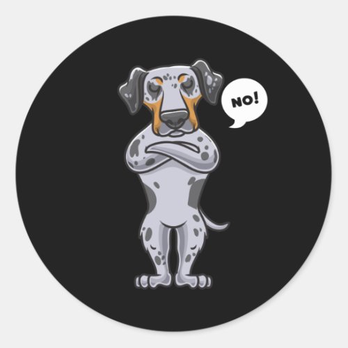 Stubborn Catahoula Leopard Dog funny Classic Round Sticker