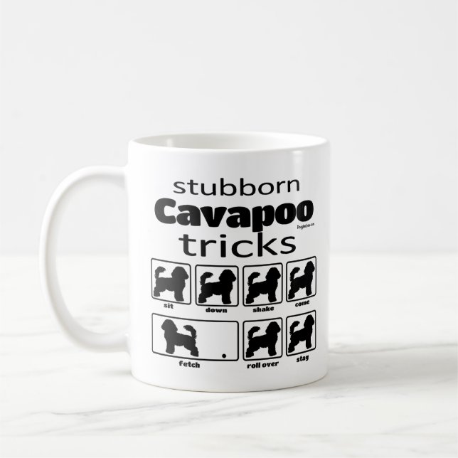 Stubborn Cavapoo Tricks Coffee Mug (Left)
