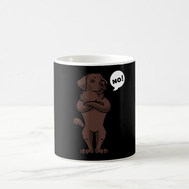 Stubborn Chocolate Labrador Retriever Dog funny Coffee Mug (Center)