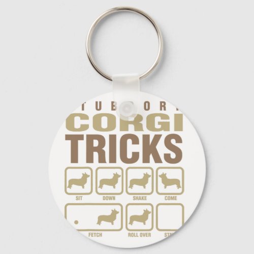 Stubborn Corgi Tricks Dog Lover Keychain