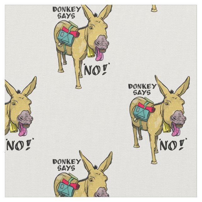 Stubborn donkey Funny mule Fabric (Close Up)