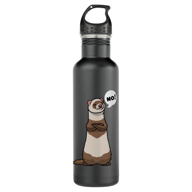Stubborn Ferret Stainless Steel Water Bottle (Front)