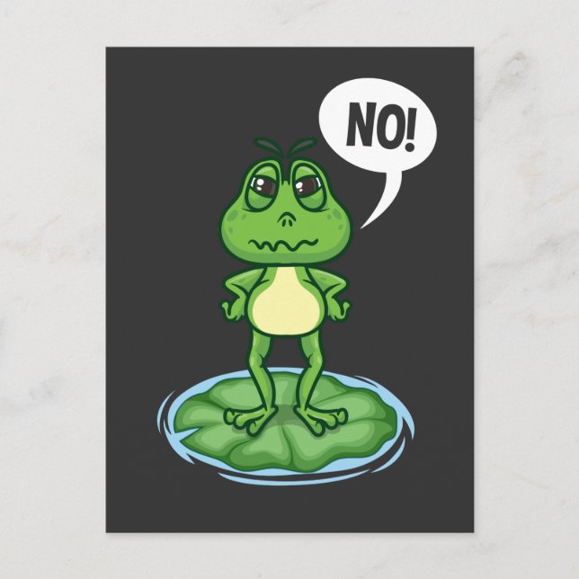 Stubborn Frog Catcher Amphibian Lake Humor Postcard (Front)