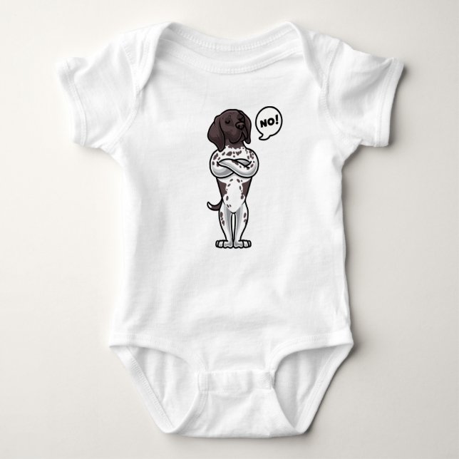 Stubborn German Shorthaired Pointer Dog Baby Bodysuit (Front)
