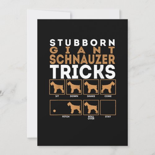 Stubborn Giant Schnauzer Dog Tricks Graphic Announcement