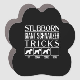 Stubborn Giant Schnauzer Tricks, Funny Giant Schna Car Magnet