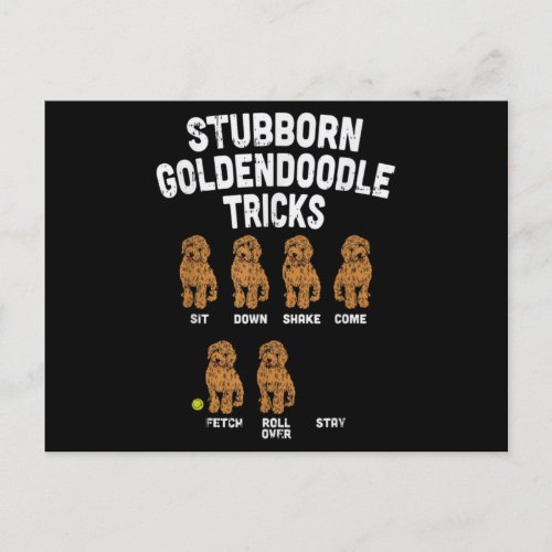 Stubborn Goldendoodle Tricks Funny Dog Trainer Mom Postcard