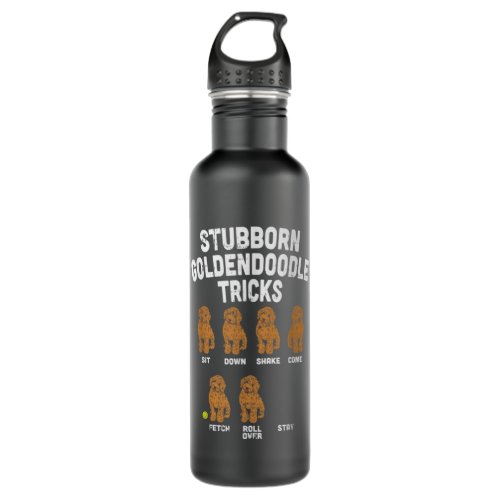 Stubborn Goldendoodle Tricks Funny Dog Trainer Mom Stainless Steel Water Bottle