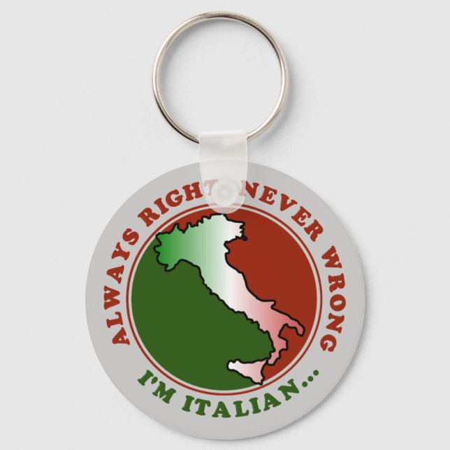 Stubborn Italian Funny Keychain (Front)