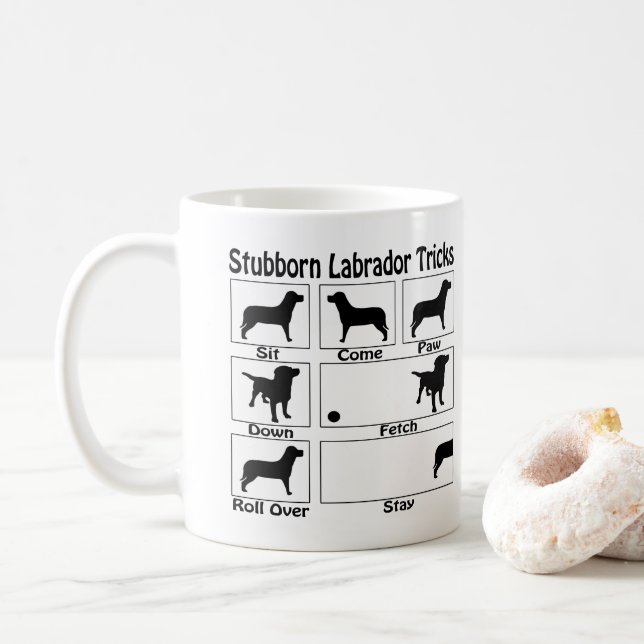 Stubborn Labrador Retriever Dog Tricks Coffee Mug (With Donut)