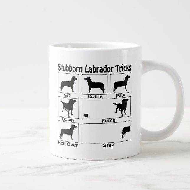 Stubborn Labrador Retriever Dog Tricks Large Coffee Mug (Right)