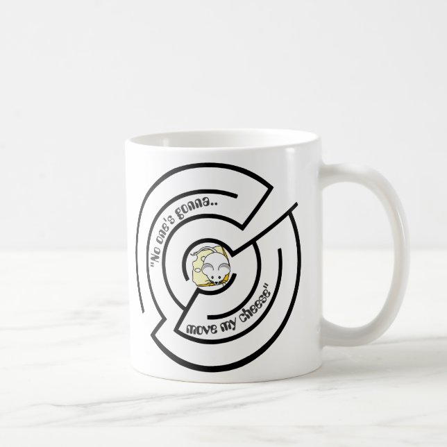 Stubborn Mouse in Cheese Maze Coffee Mug (Right)