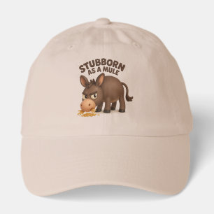 Stubborn mule dad hat – funny cartoon donkey