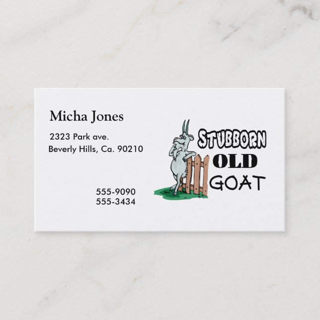 Stubborn Old Goat Business Card (Front)