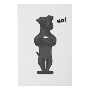 Stubborn Patterdale Terrier Dog funny Faux Canvas Print