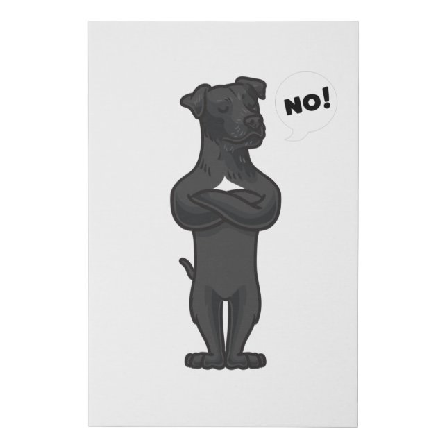 Stubborn Patterdale Terrier Dog funny Faux Canvas Print (Front)