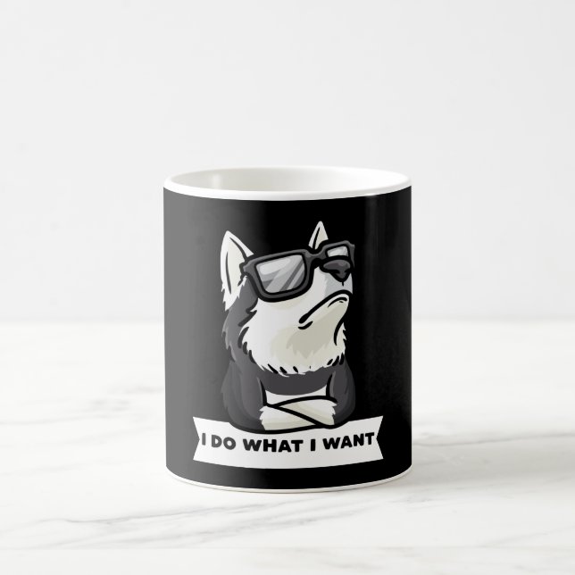 Stubborn Pomsky Dog Funny Coffee Mug (Center)