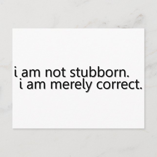 Stubborn Postcard (Front)