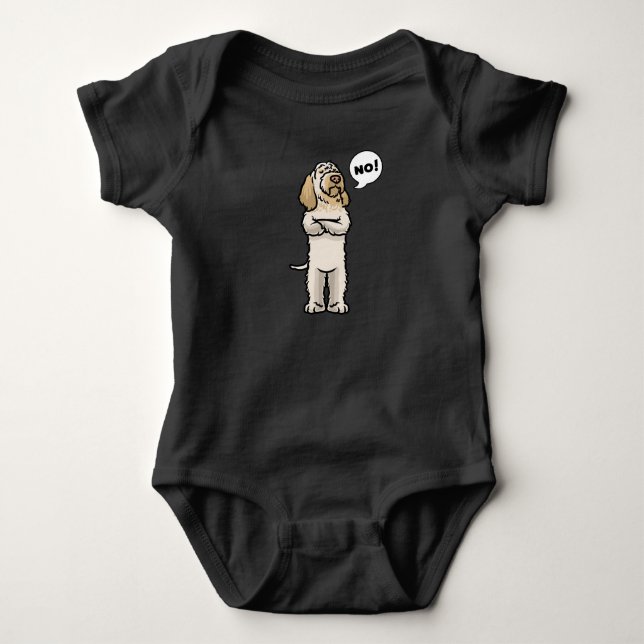 Stubborn Spinone Italiano Dog Baby Bodysuit (Front)