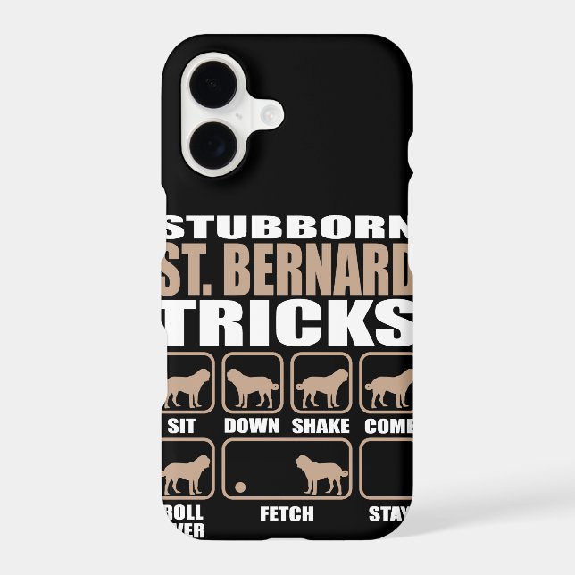 Stubborn St. Bernard Tricks design Iphone Case (Back)