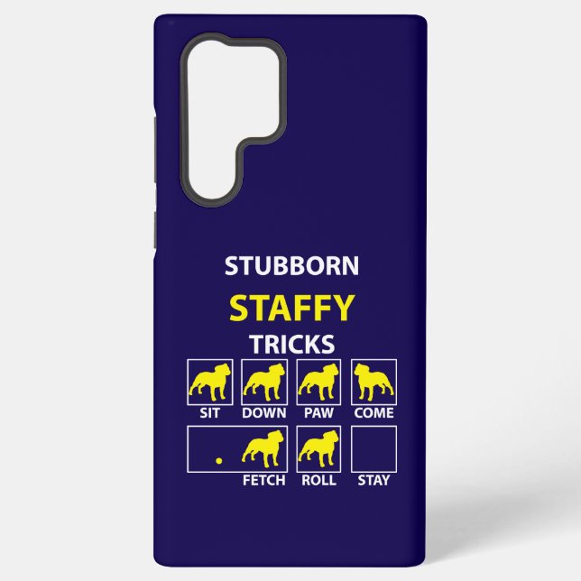 Stubborn Staffy Tricks Samsung Galaxy Case (Back)
