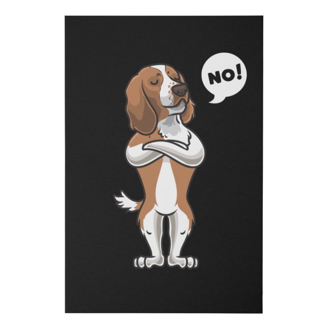 Stubborn Welsh Springer Spaniel Faux Canvas Print (Front)